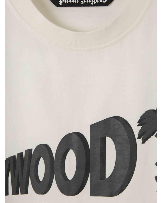 Palm Angels White Short Sleeve T-Shirt for men