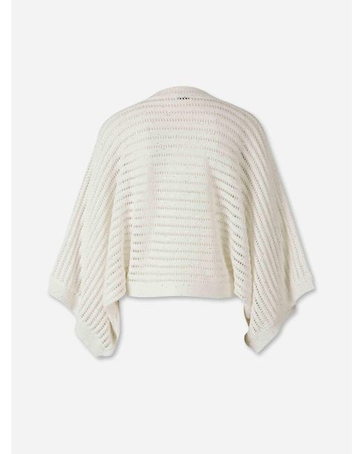 Peserico White Crew Neck Sweater