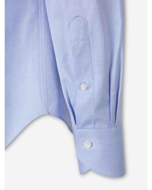 Canali Blue Cotton Dress Shirt for men