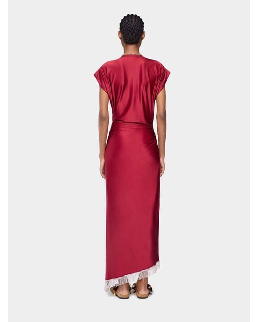 Robe Longue En Jersey Rabanne en coloris Red