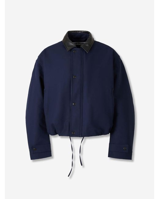 Acne Blue Twill Bomber Jacket for men