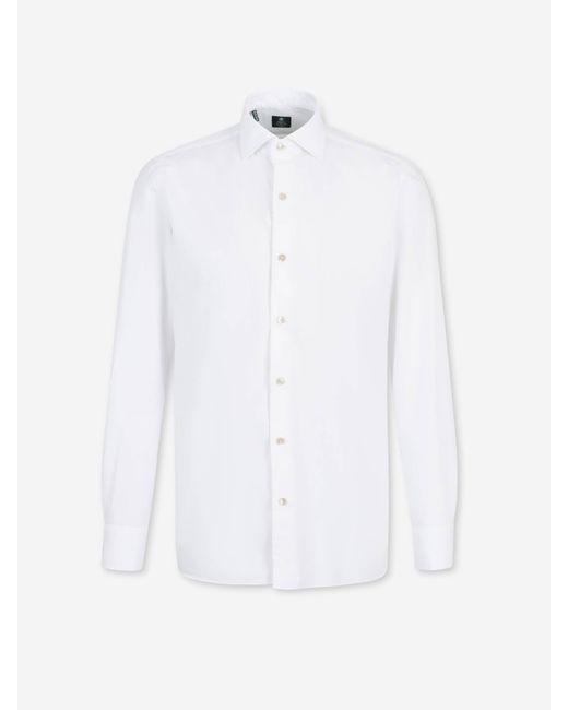 Luigi Borrelli Napoli White Long Sleeve Shirt for men