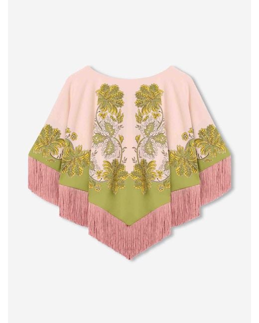 LaDoubleJ Pink Printed Mini Poncho