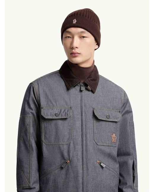 Moncler Brown Knitted Woolen Hat for men