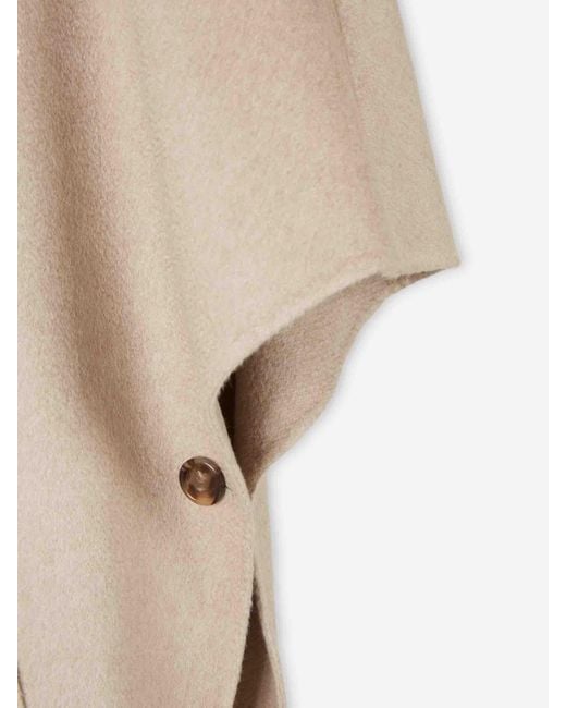 Max Mara Natural Kaschmir-Cape Mit Gürtel