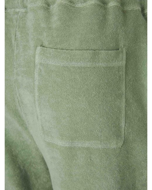 Fedeli Green Cotton Terry Bermuda Shorts for men