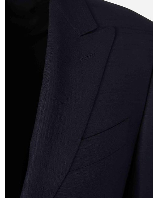 Canali Blue Straight Wool Suit for men