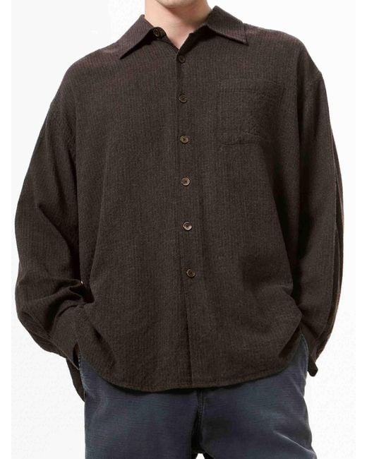 Our Legacy Brown Textured Shirt for men