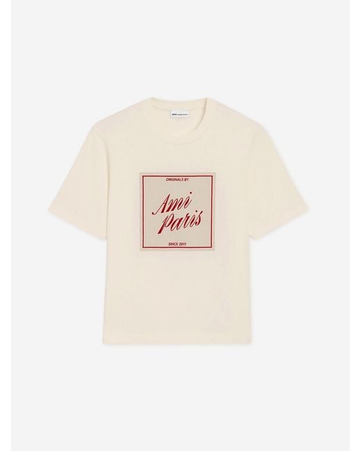 AMI White Short-Sleeved T-Shirt Made Of Thick Cotton Jersey