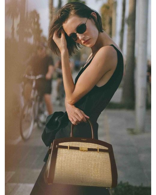 DeMellier London Natural The Midi Hudson Raffia Bag
