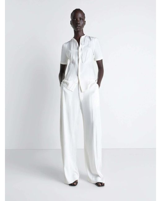 Lemaire White Pleated Trousers