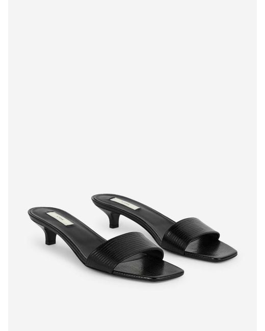 Totême  White Lizard Effect Leather Mules