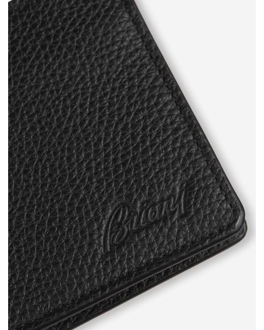 Brioni Black Leather Wallet for men