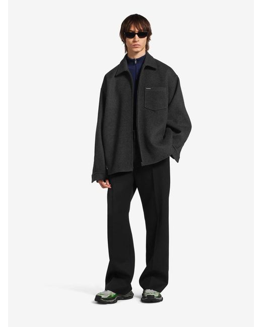 Balenciaga Black Wool Overshirt for men