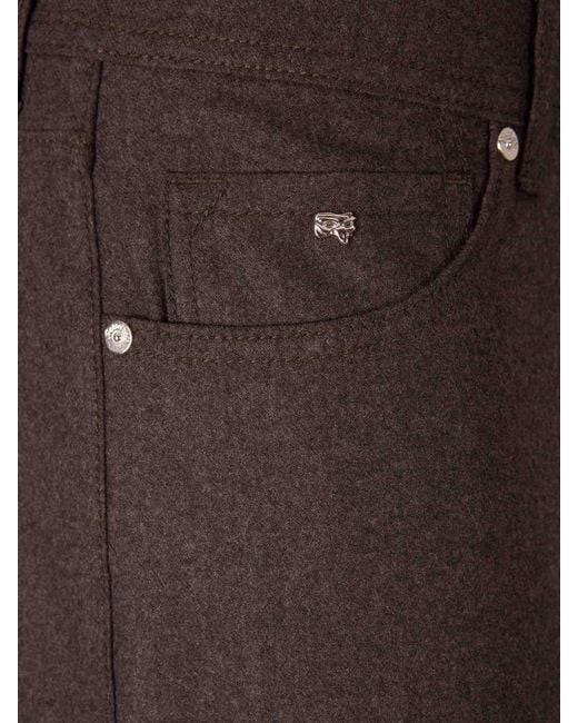 Marco Pescarolo Gray Cashmere Straight Leg Trousers for men