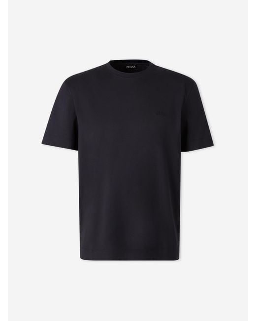 Zegna Black Short Sleeve T-Shirt for men