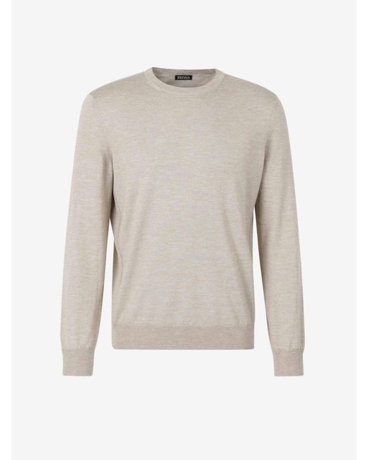 Jersey Punto Liso Zegna de hombre de color White
