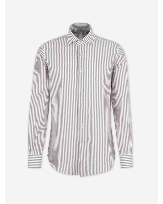 Santa Eulalia White Striped Shirt for men