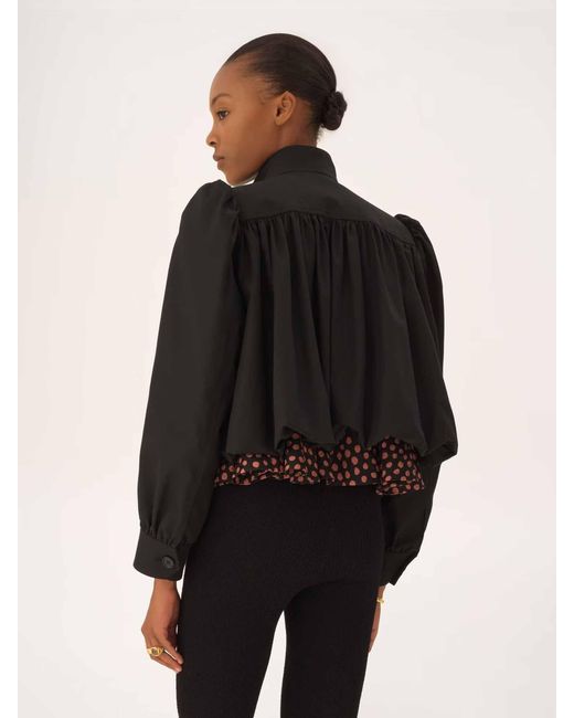 Veste Raccourcie En Toile De Coton À Fronces Chloé en coloris Black