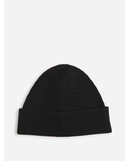 Acne Black Ribbed Wool Hat for men