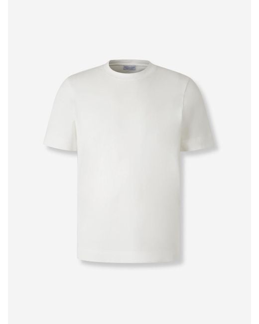 Santa Eulalia White Plain T-Shirt for men