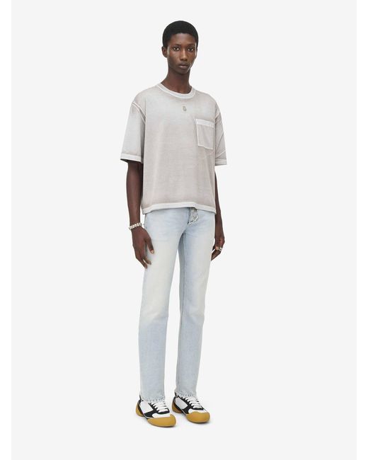 Alexander McQueen T-Shirt Mit Gefärbten Taschen in Gray für Herren