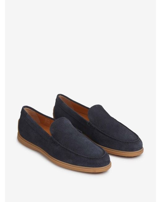 Tod's Blue Suede Slipper Loafers for men