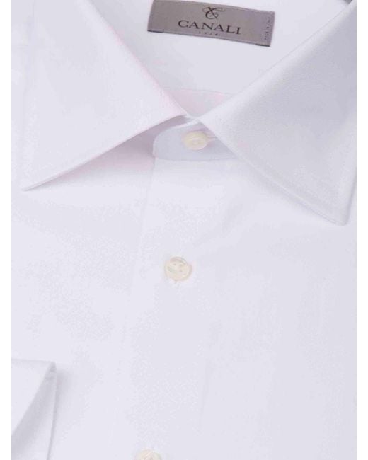 Canali White Classic Cotton Shirt for men