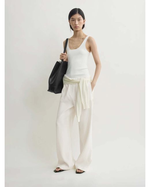 Totême White Wide Leg Trousers