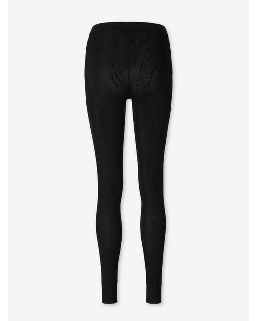 Tom Ford Black Shiny Ribbed Leggings