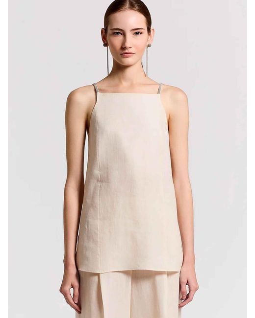 Peserico White Linen Tank Top