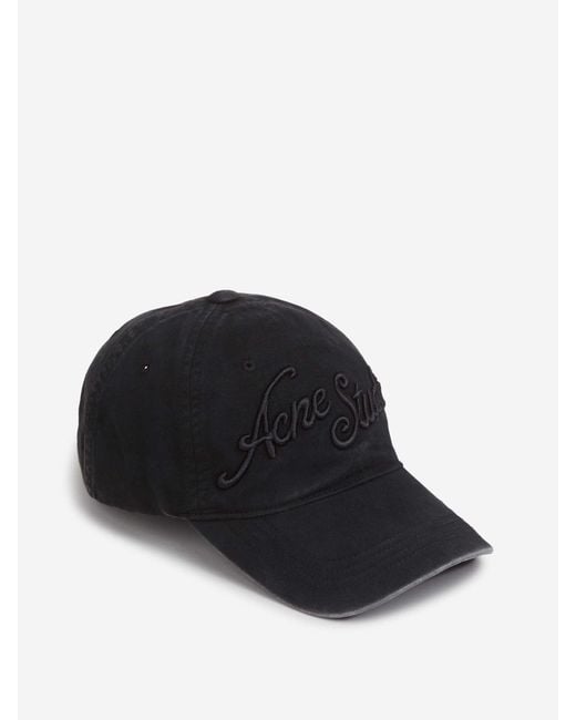 Acne Black Logo Cap for men