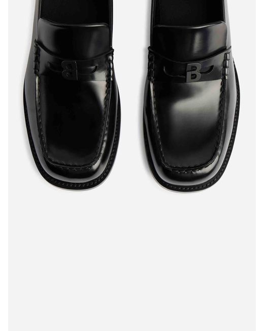 Balenciaga Black Comfy Leather Loafers for men