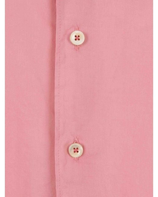 Santa Eulalia Pink Plain Cotton Shirt for men