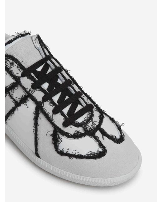 Maison Margiela White Leather Sneakers With Contrast Trim for men