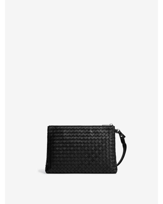 Bottega Veneta Black Braided Leather Toiletry Bag for men