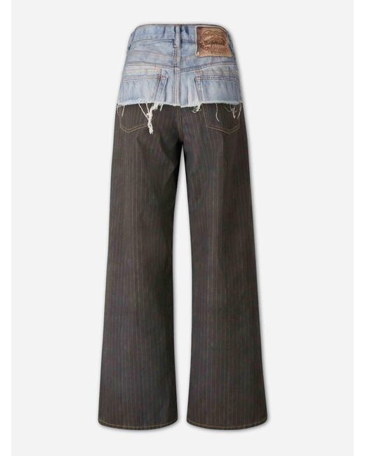 Acne Gray Wide Leg Printed Jeans