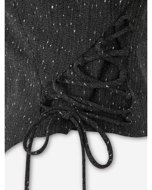 McQueen Black Wool Vest