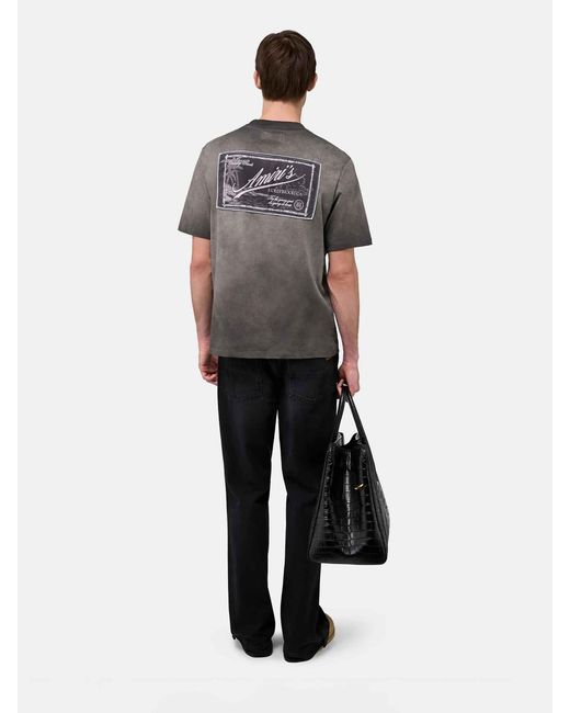 Amiri Gray Logo T-Shirt Short Sleeve for men