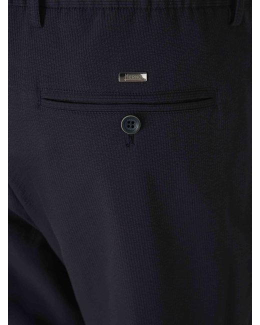 Herno Blue Slim Chino Pants for men
