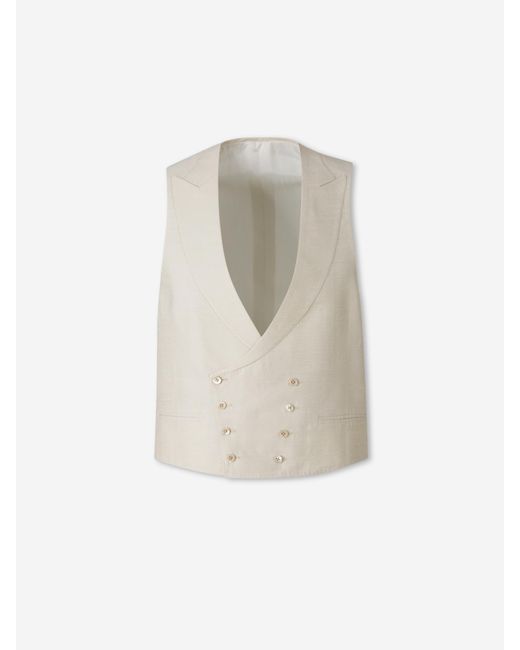 Santa Eulalia White Classic Crossed Vest for men