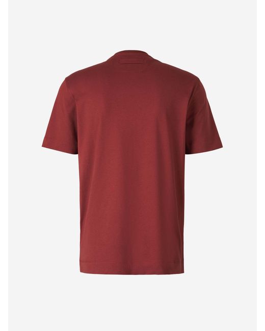 T-Shirt Semplice Con Logo di Zegna in Red da Uomo
