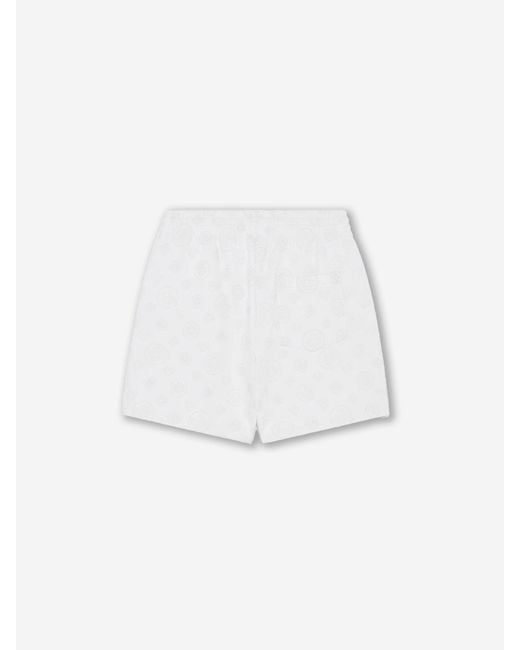 Casablanca White Floral Trim Classic Shorts for men