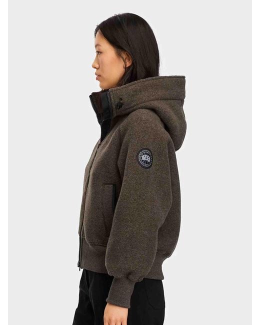 Canada Goose Black Bomber Jacket With Hood