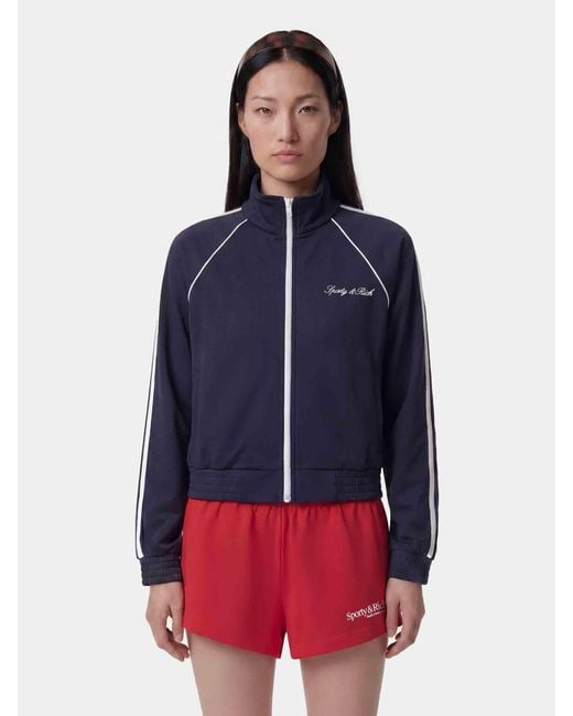 Sporty & Rich Blue Logo Technical Jacket