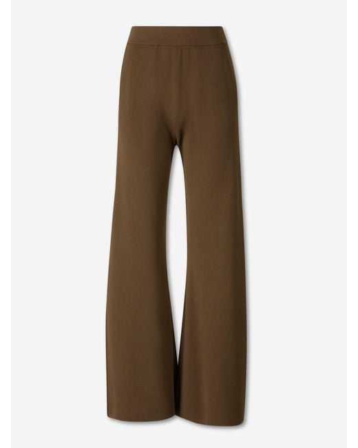 Max Mara Brown Crepe Wide Leg Trousers