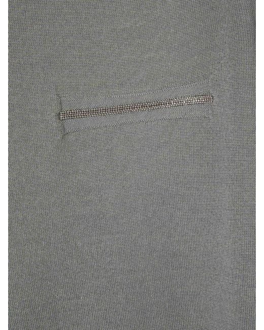 Peserico Gray Fine Cashmere Silk Sweater