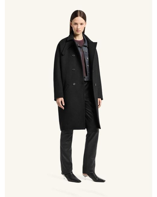 Courreges Black Oversized Long Coat