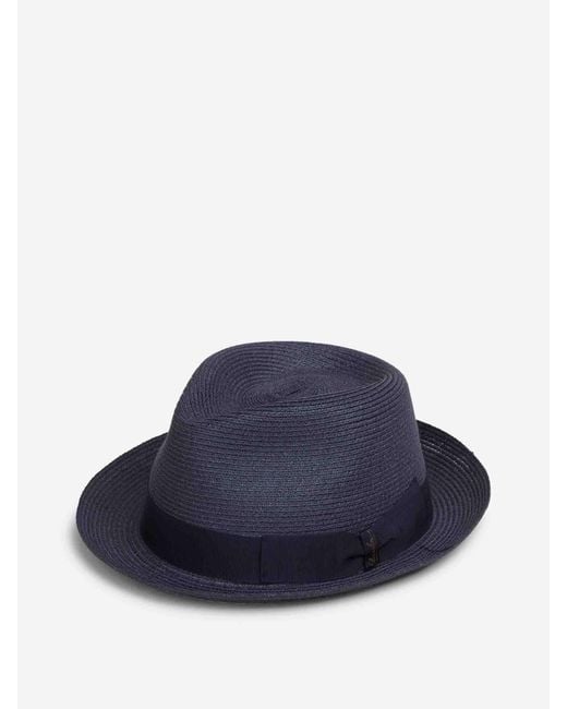 Borsalino Blue Jules Hemp Hat for men