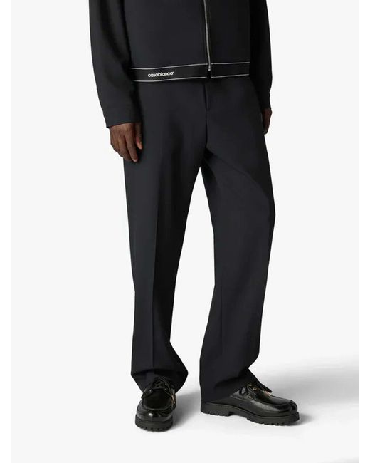 Casablanca Black Woolen Sports Trousers for men